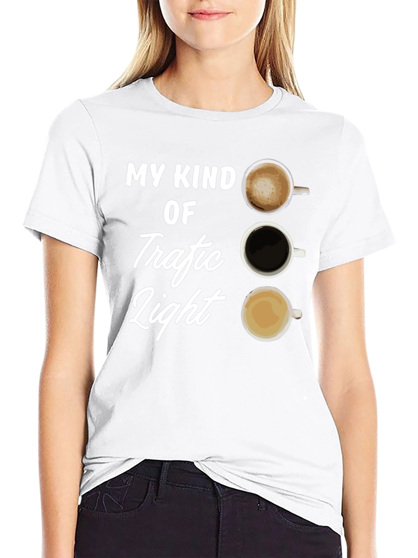 Coffee Traffic Light T-Shirt - Black