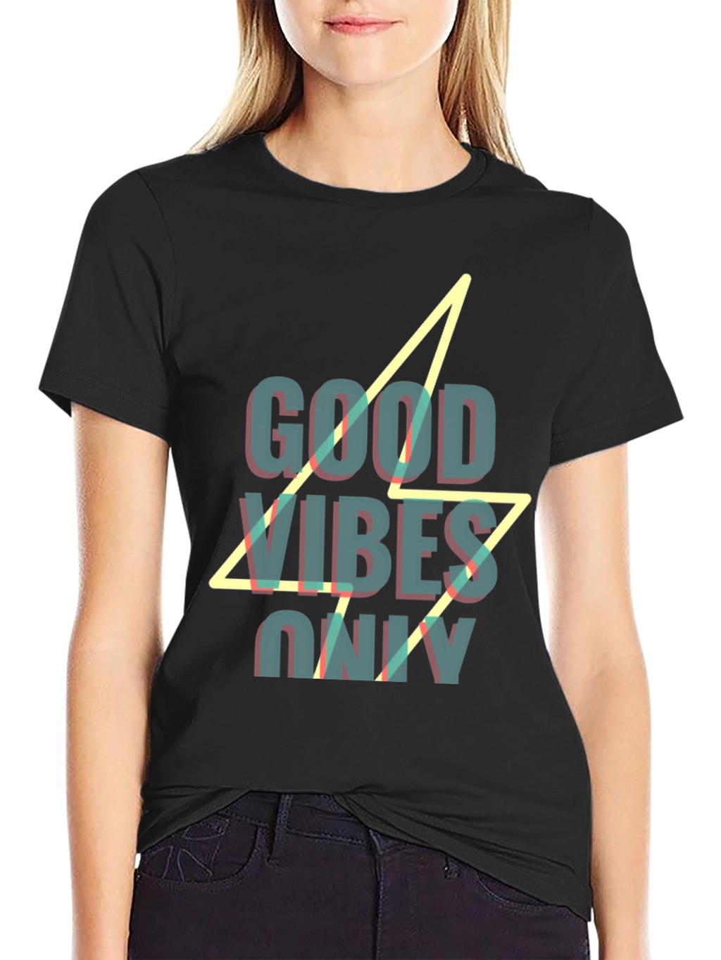 Good Vibes Only Graphic Black T-Shirt