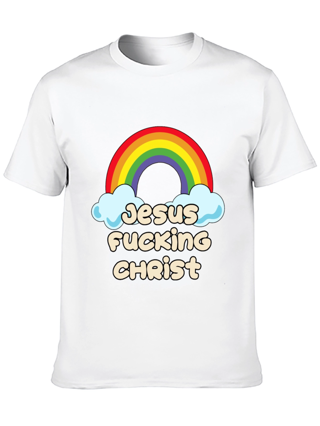 Jesus Fucking Christ Rainbow Graphic Tee
