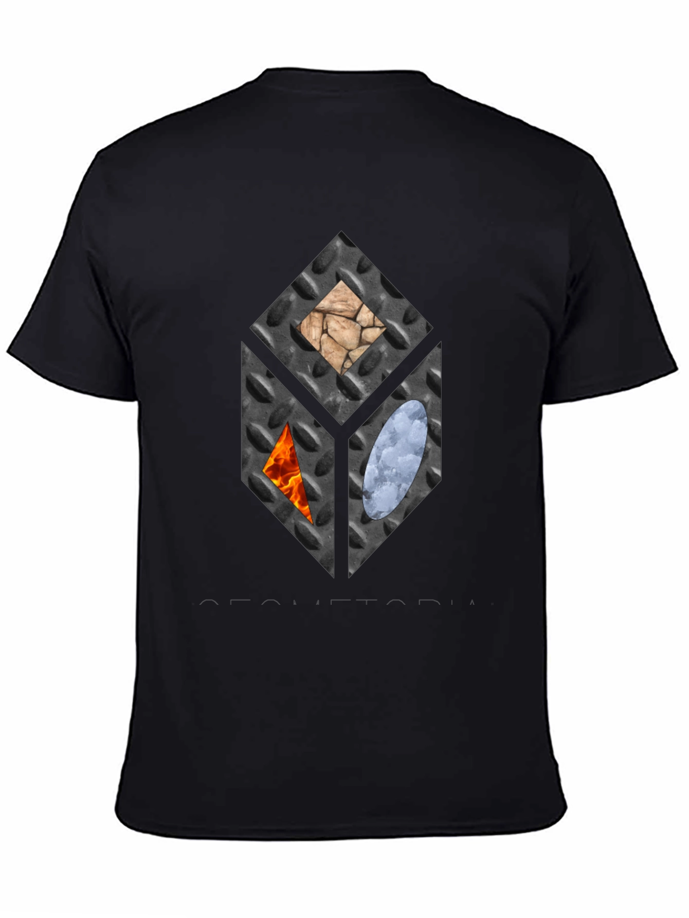 Elemental Cube Graphic Tee - Black Casual T-Shirt
