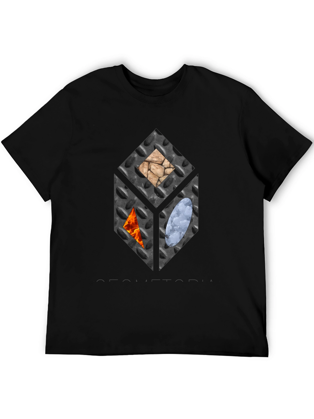 Elemental Cube Graphic Tee - Black Casual T-Shirt