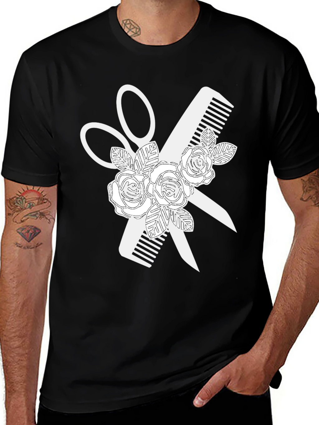 Floral Barber Tee - Stylist T-Shirt