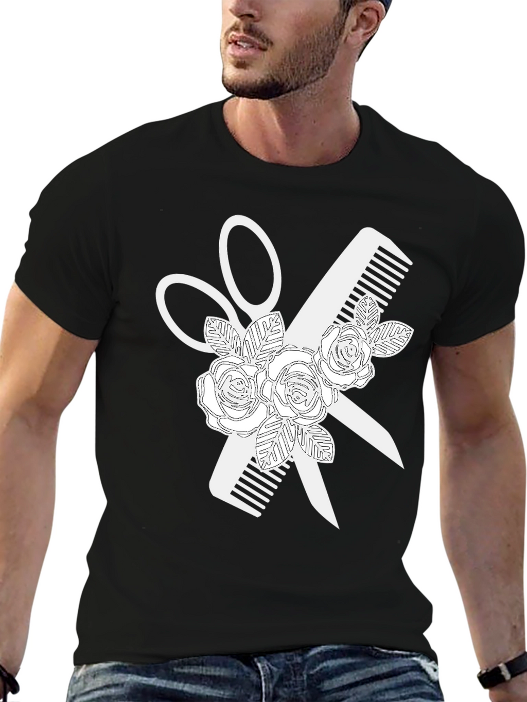 Floral Barber Tee - Stylist T-Shirt
