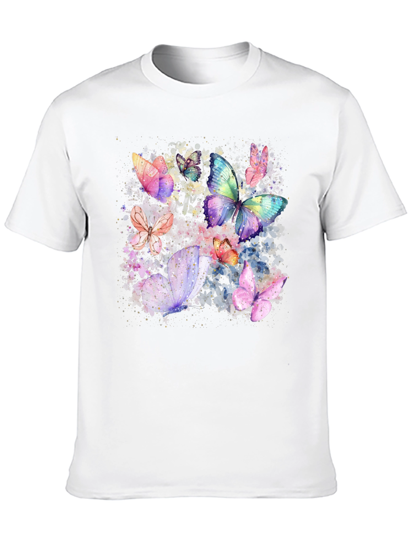 Butterfly Watercolor Graphic Tee - Soft Black T-Shirt