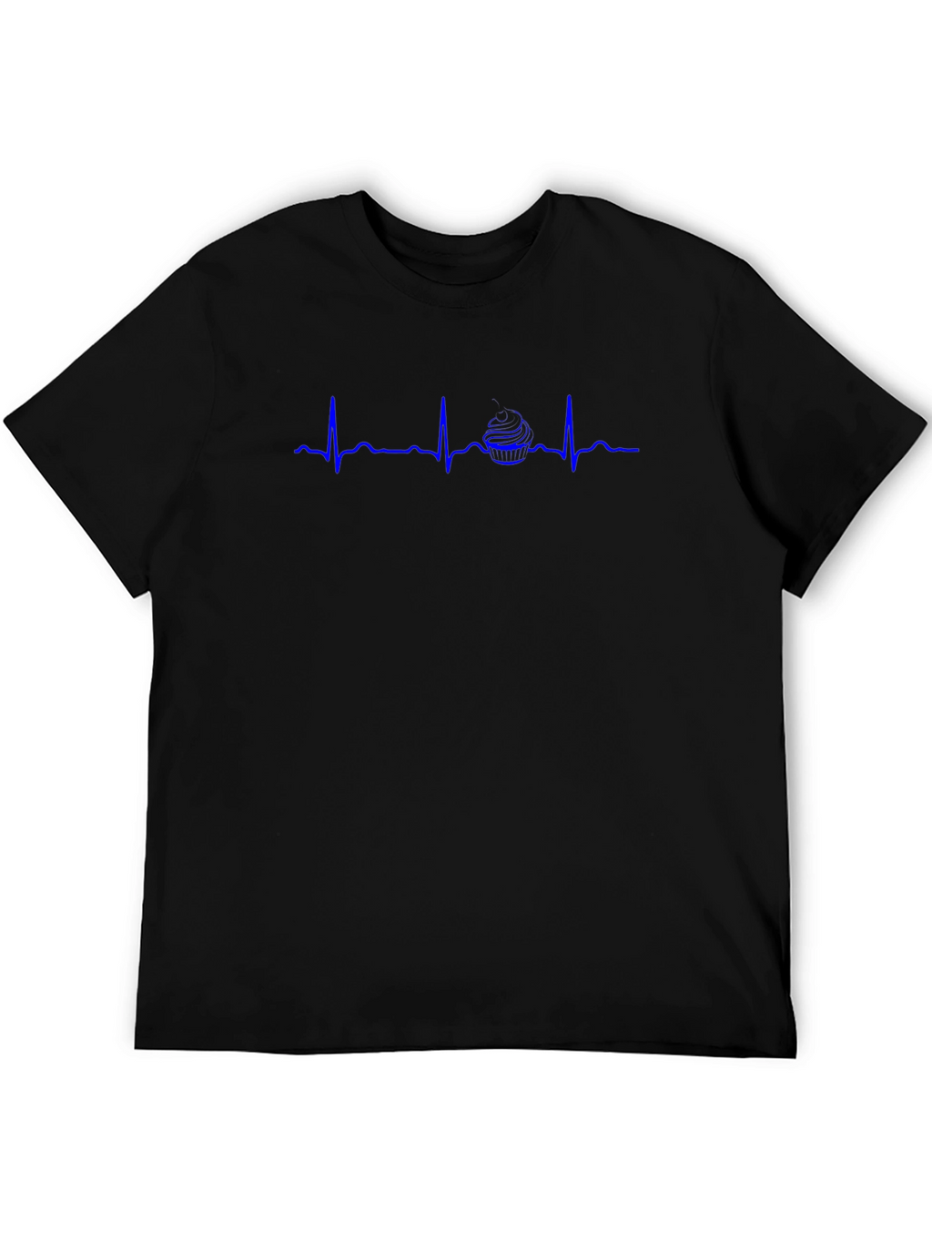 Burger Heartbeat Graphic T-Shirt - Casual Black Tee