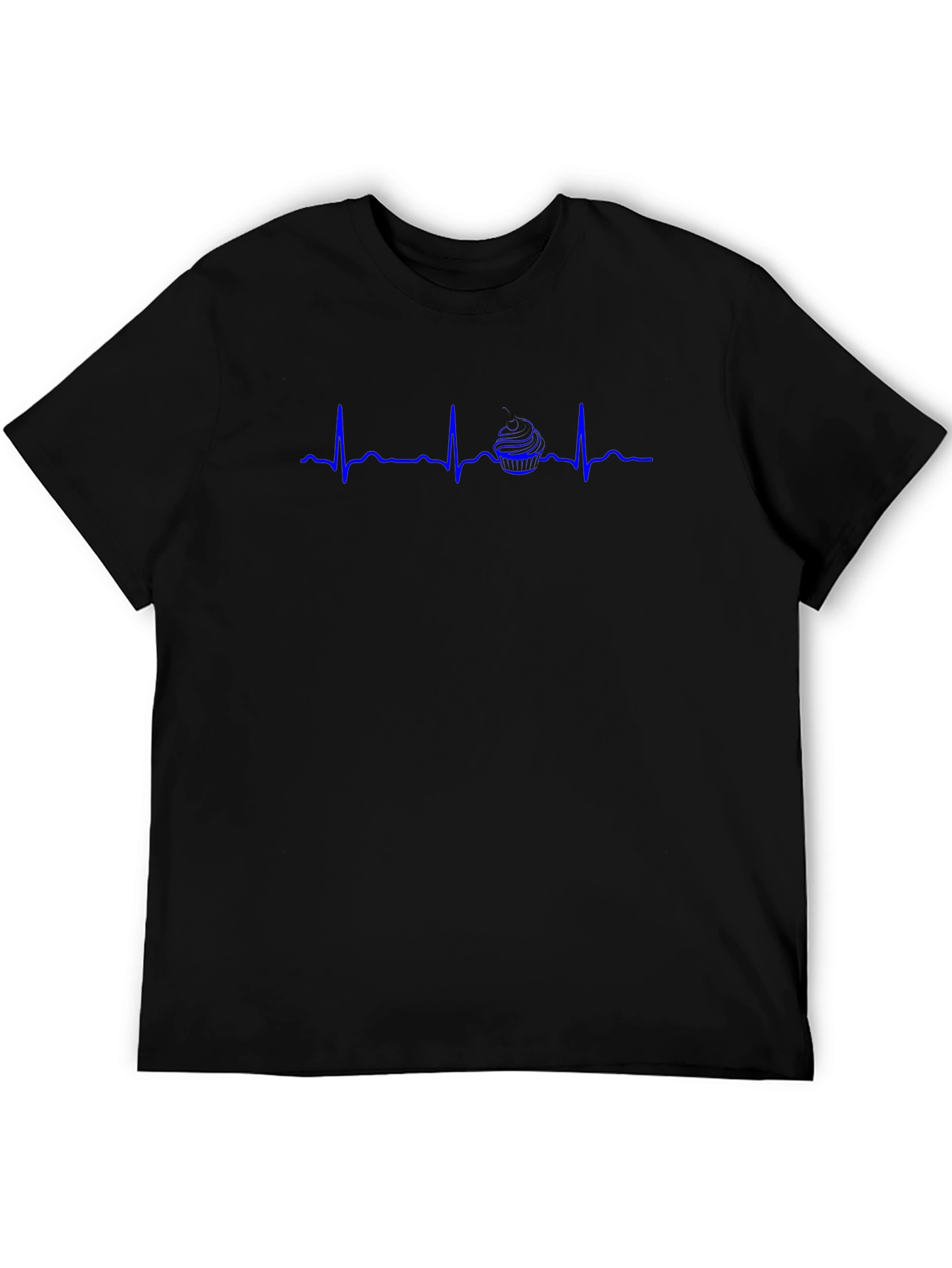 Burger Heartbeat Graphic T-Shirt - Casual Black Tee