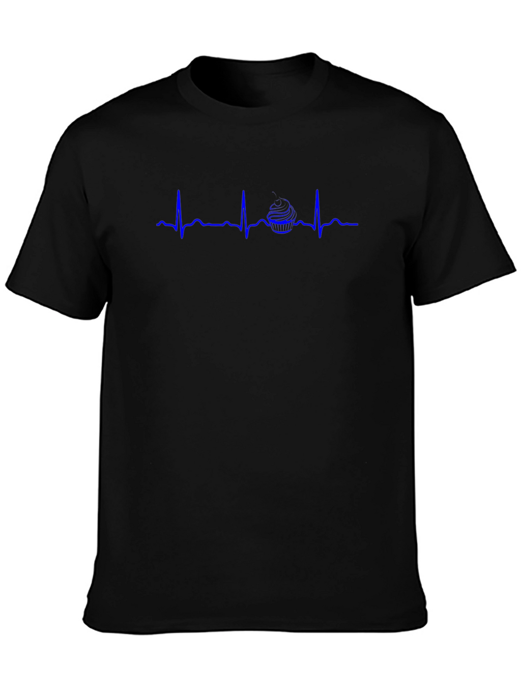 Burger Heartbeat Graphic T-Shirt - Casual Black Tee