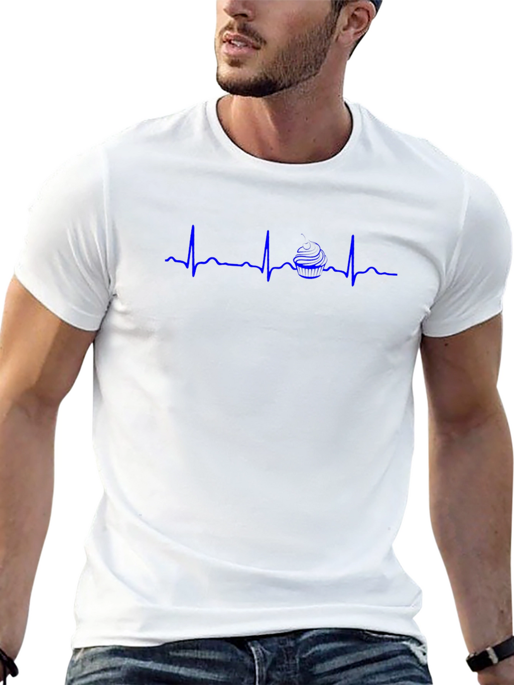 Burger Heartbeat Graphic T-Shirt - Casual Black Tee