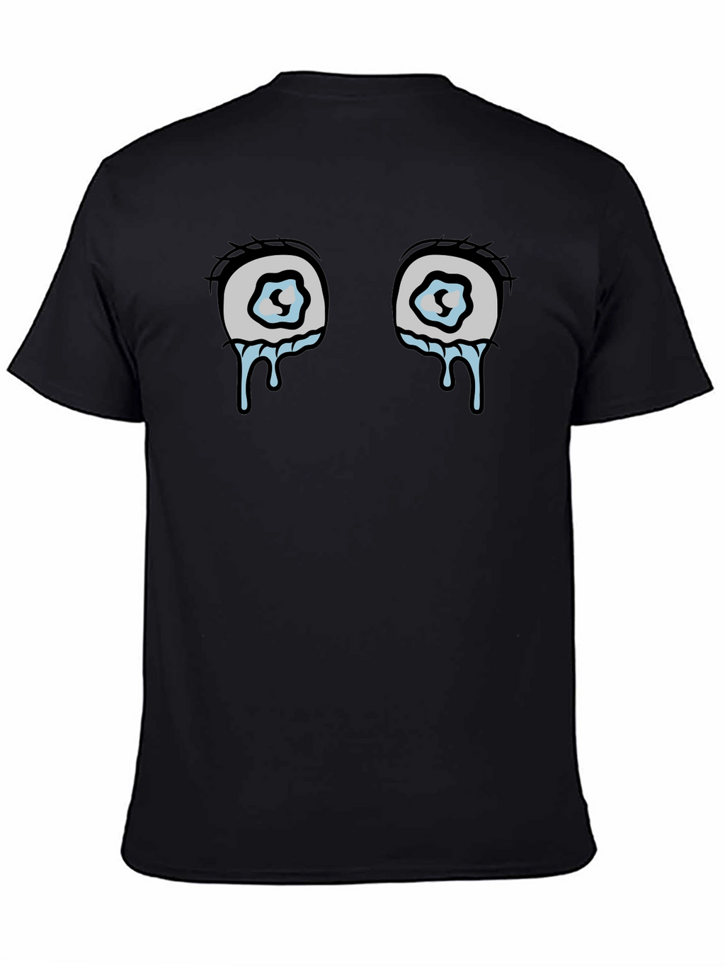 Crying Eyes Graphic Tee - Black Cotton Comfort