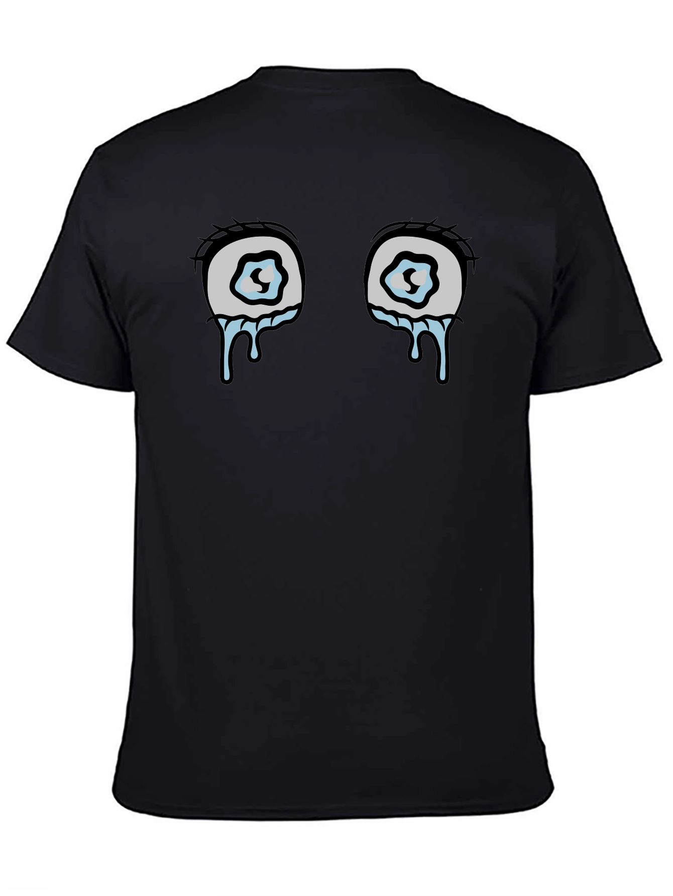 Crying Eyes Graphic Tee - Black Cotton Comfort
