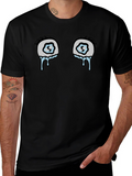 Crying Eyes Graphic Tee - Black Cotton Comfort