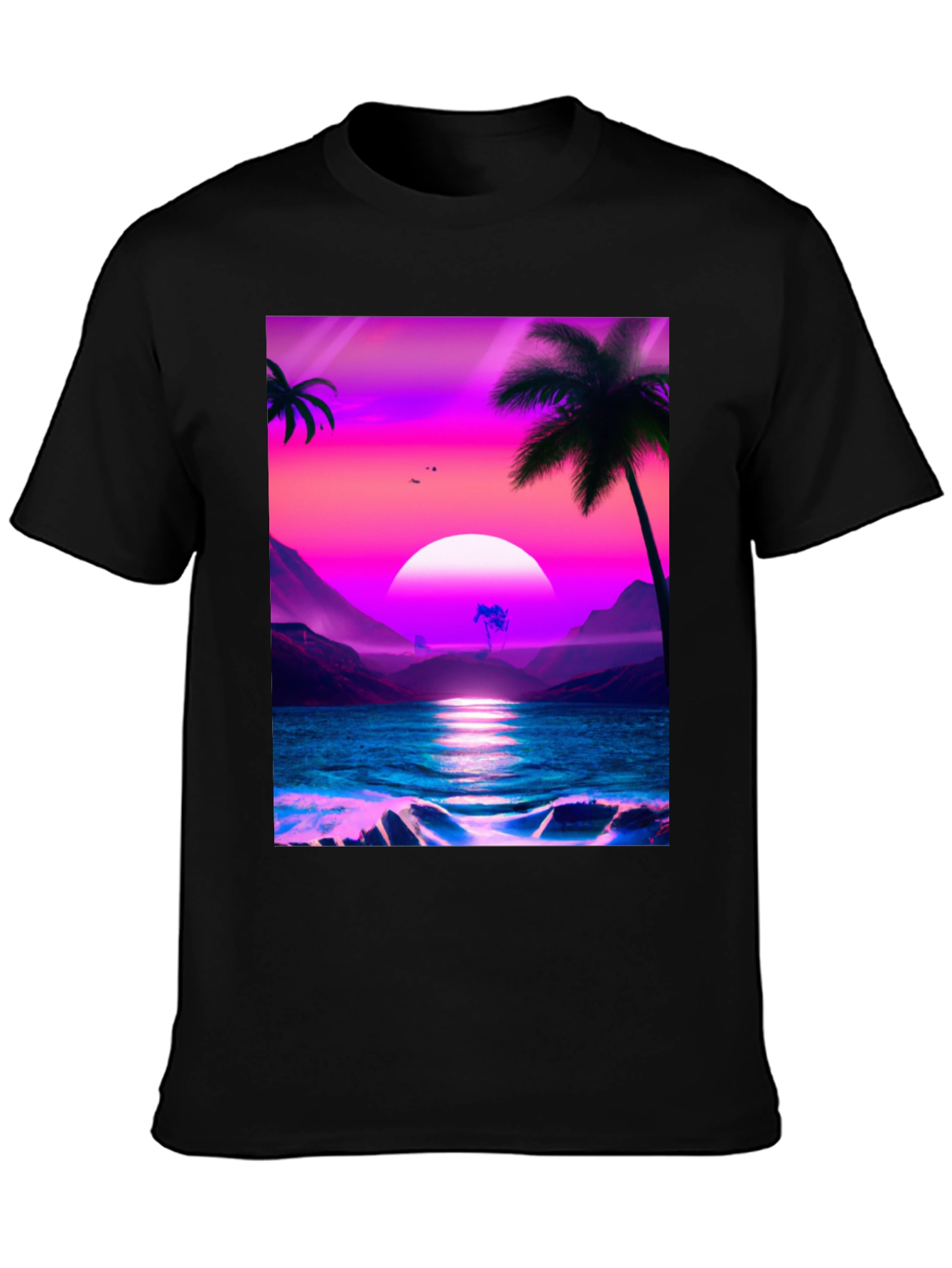 Sunset Beach Palm Tree T-Shirt