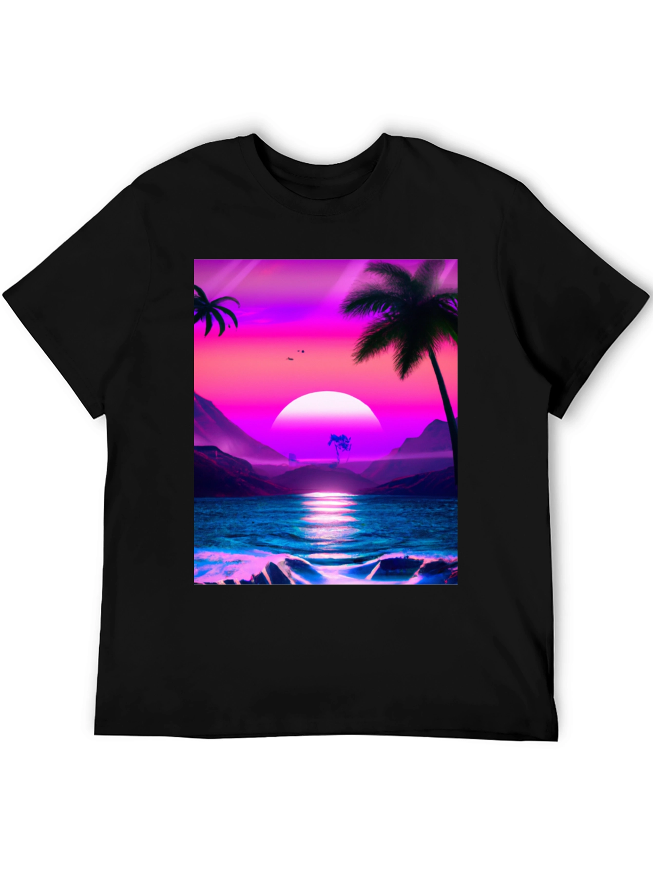 Sunset Beach Palm Tree T-Shirt