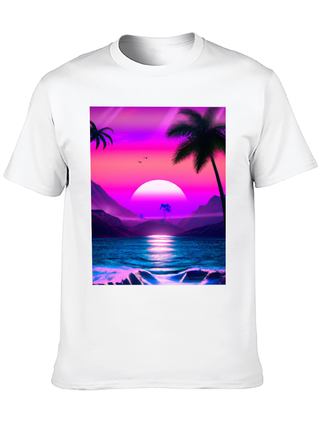 Sunset Beach Palm Tree T-Shirt