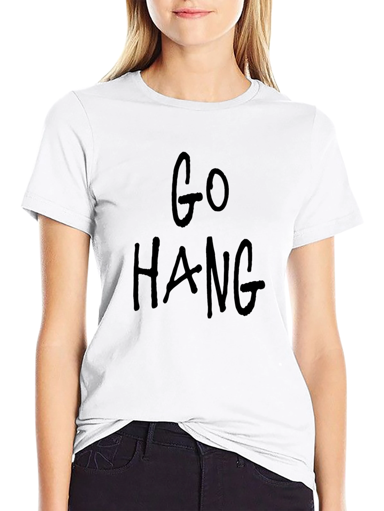 Go Hang - Black Graphic T-Shirt for Casual Wear