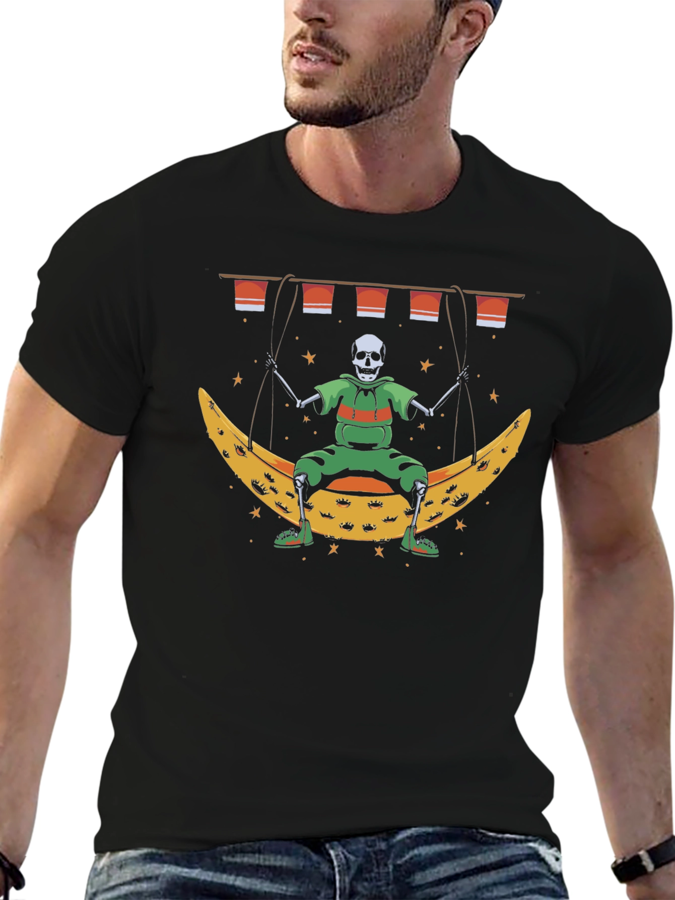 Skeleton on Moon T-Shirt