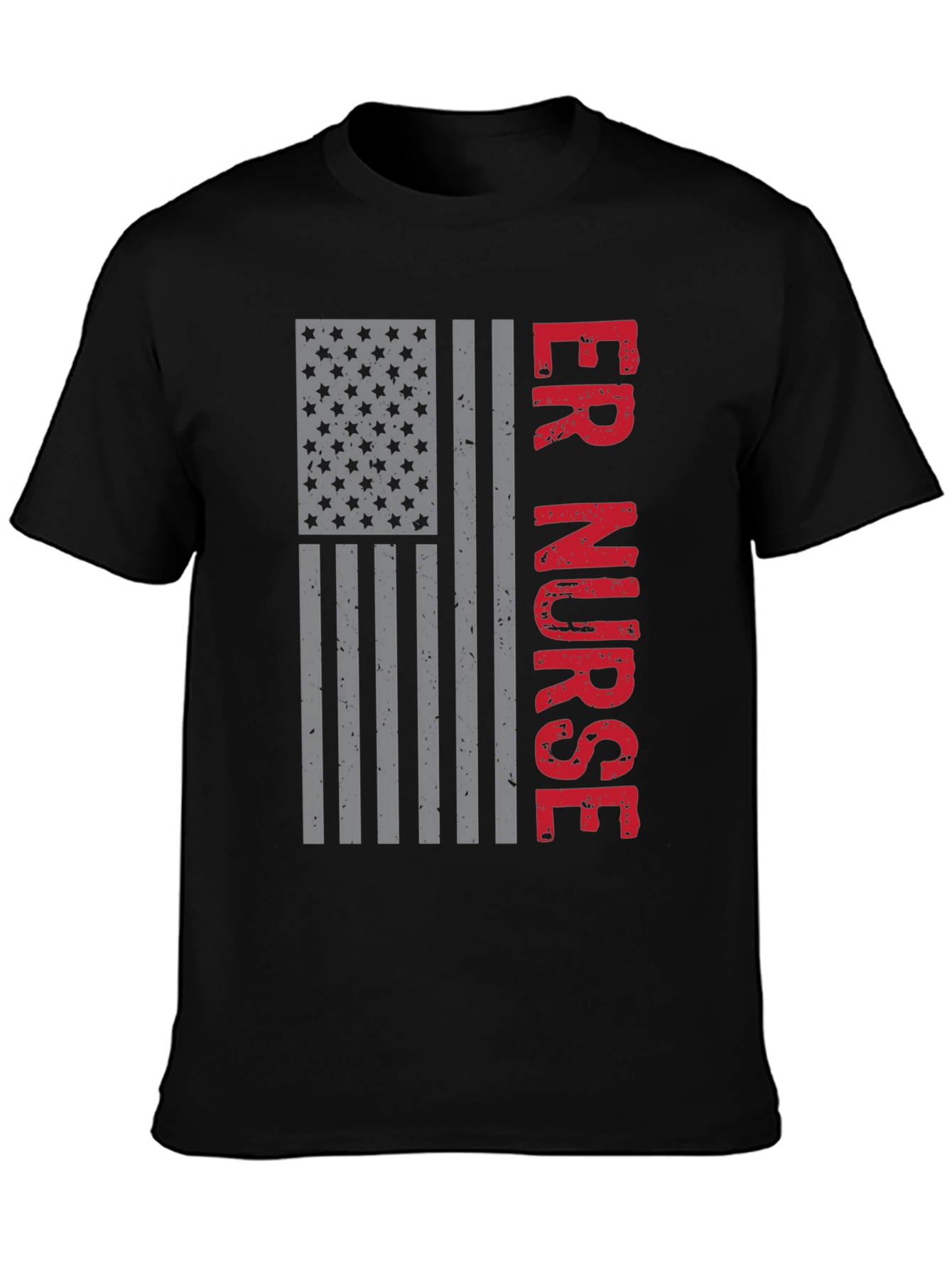 ER Nurse American Flag Graphic T-Shirt