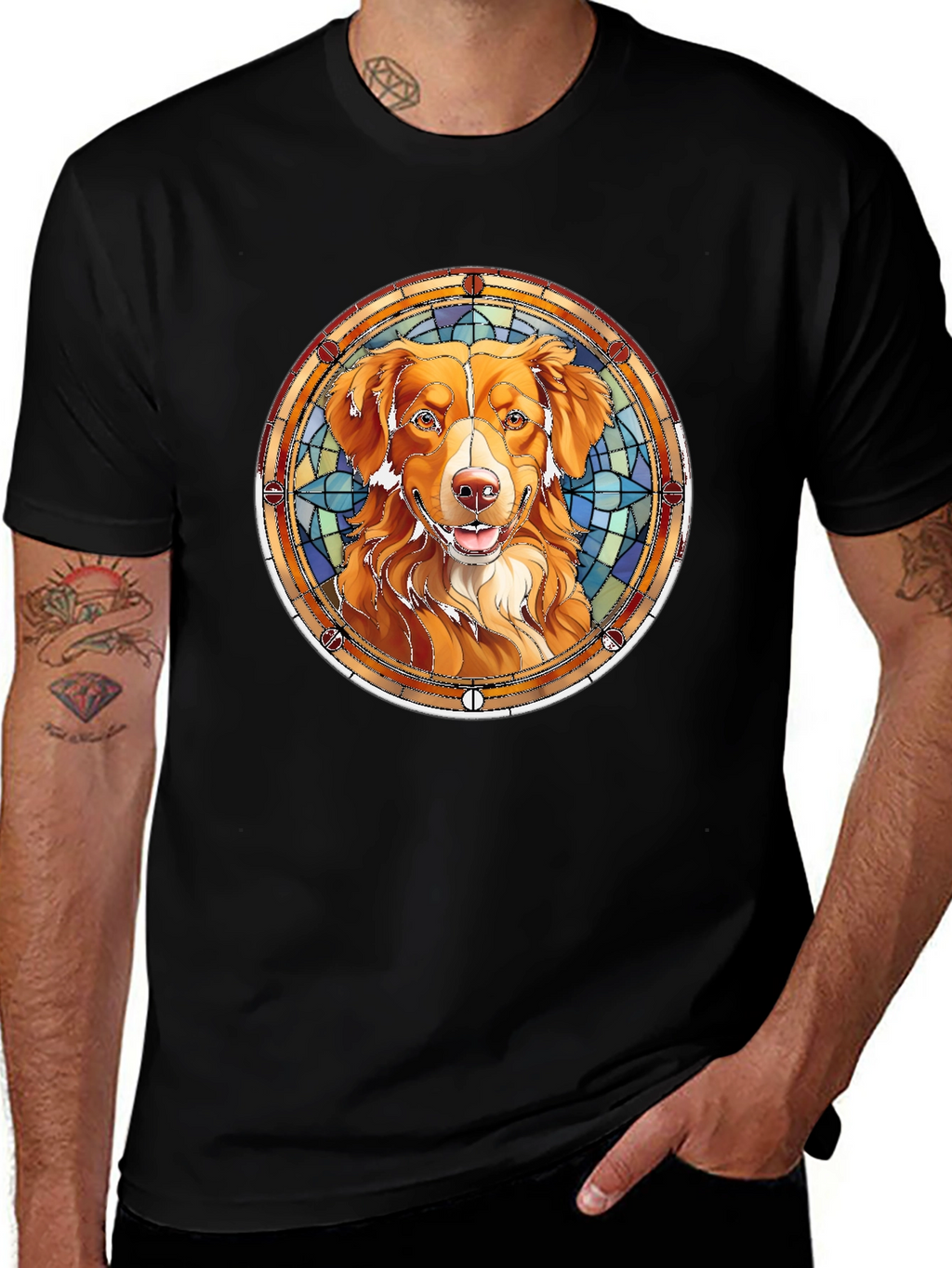 Dog Breed Art Mens Black T-Shirt
