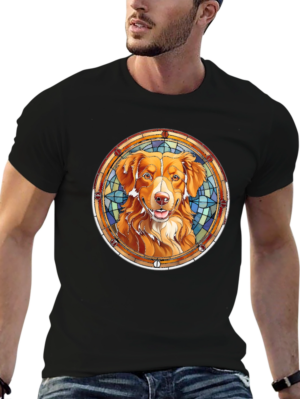 Dog Breed Art Mens Black T-Shirt