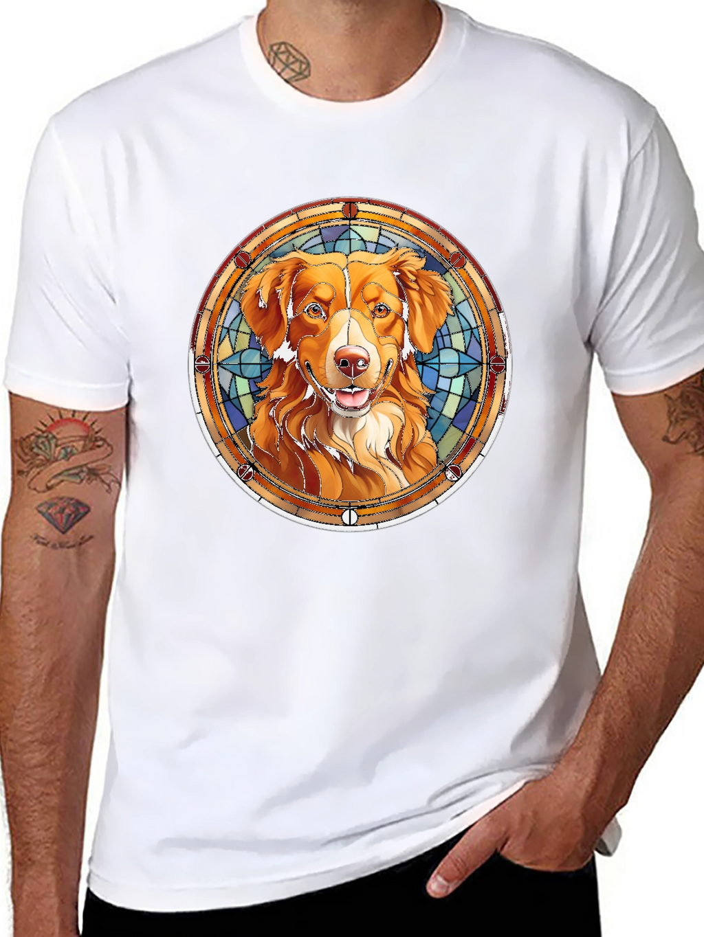 Dog Breed Art Mens Black T-Shirt