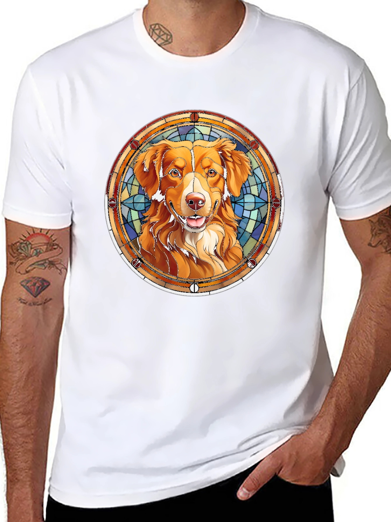 Dog Breed Art Mens Black T-Shirt