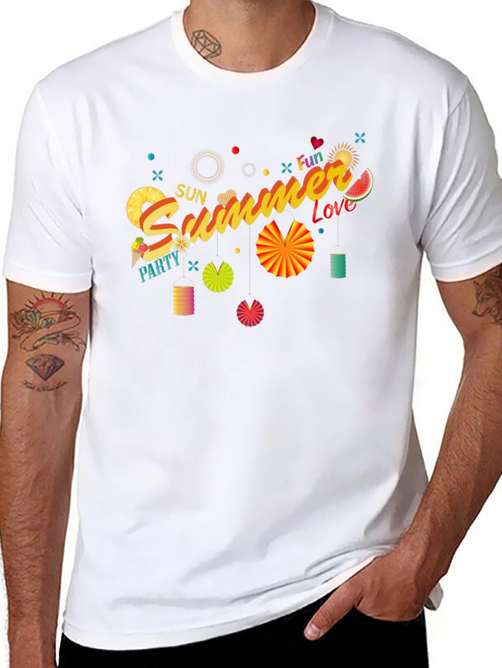 Summer Fun Black Graphic T-Shirt