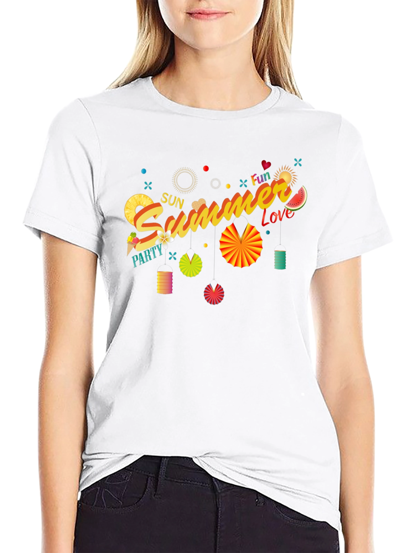 Summer Fun Black Graphic T-Shirt