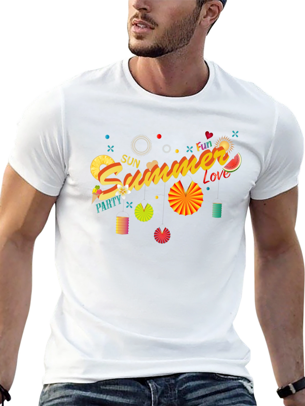 Summer Fun Black Graphic T-Shirt