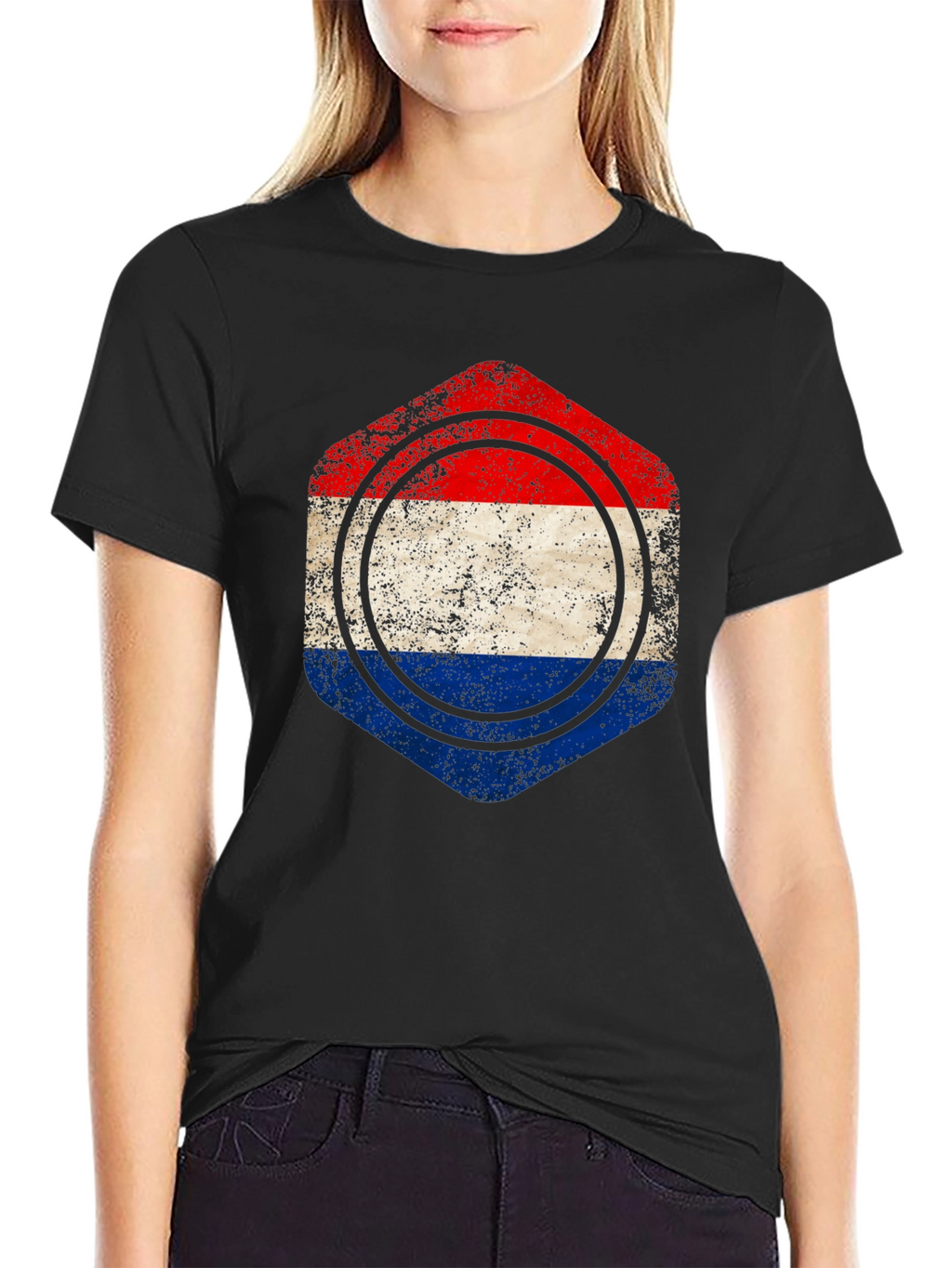 Netherlands Flag Distressed Graphic Tee