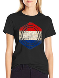 Netherlands Flag Distressed Graphic Tee