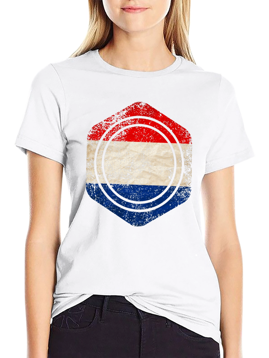 Netherlands Flag Distressed Graphic Tee