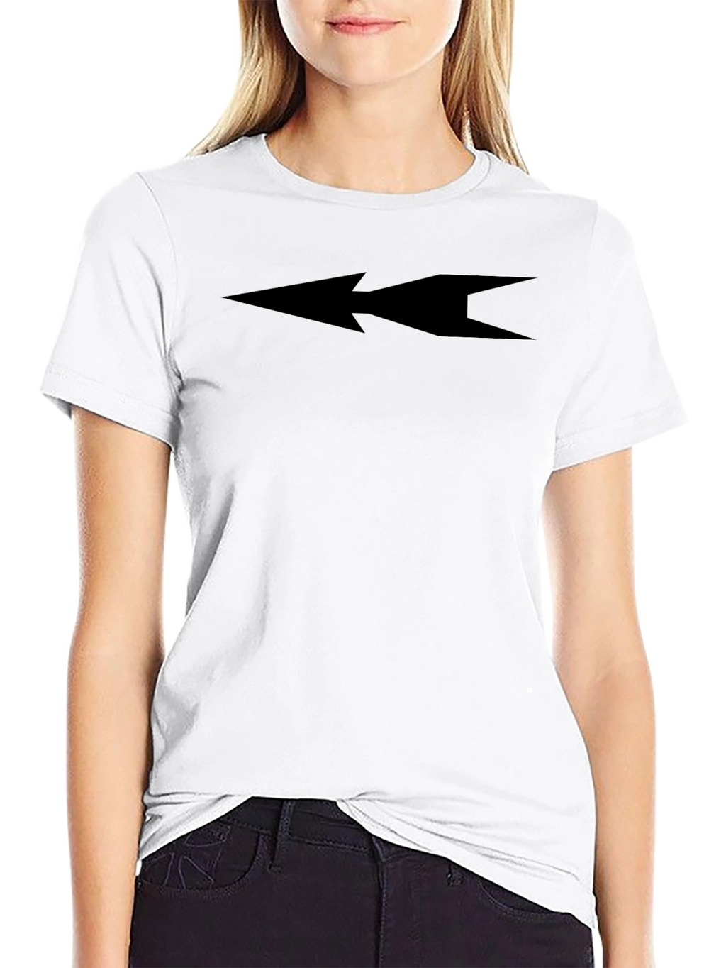 Sleek Black Graphic Tee - Double Arrow Design