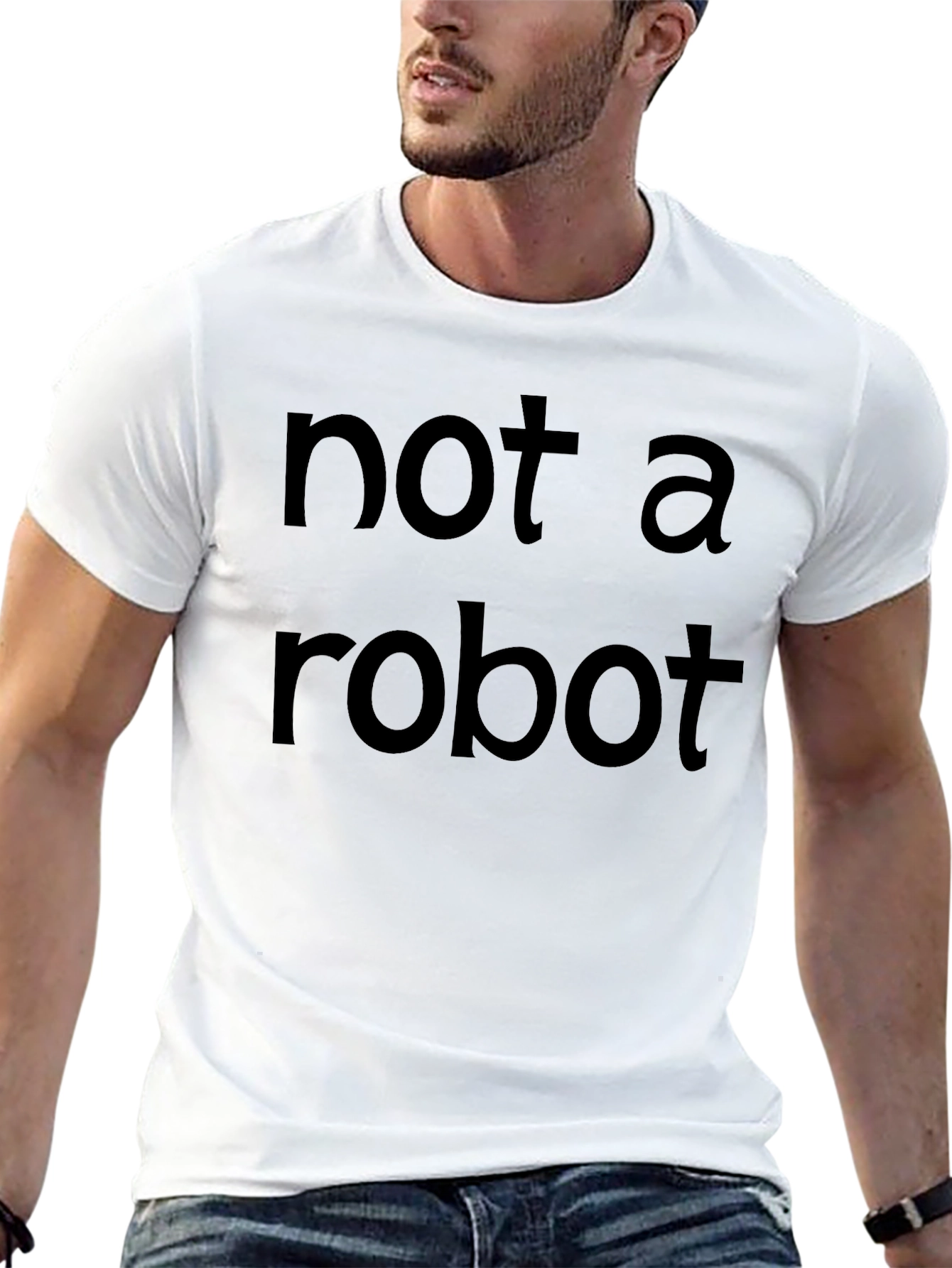 Not A Robot Black Crew Neck T-Shirt