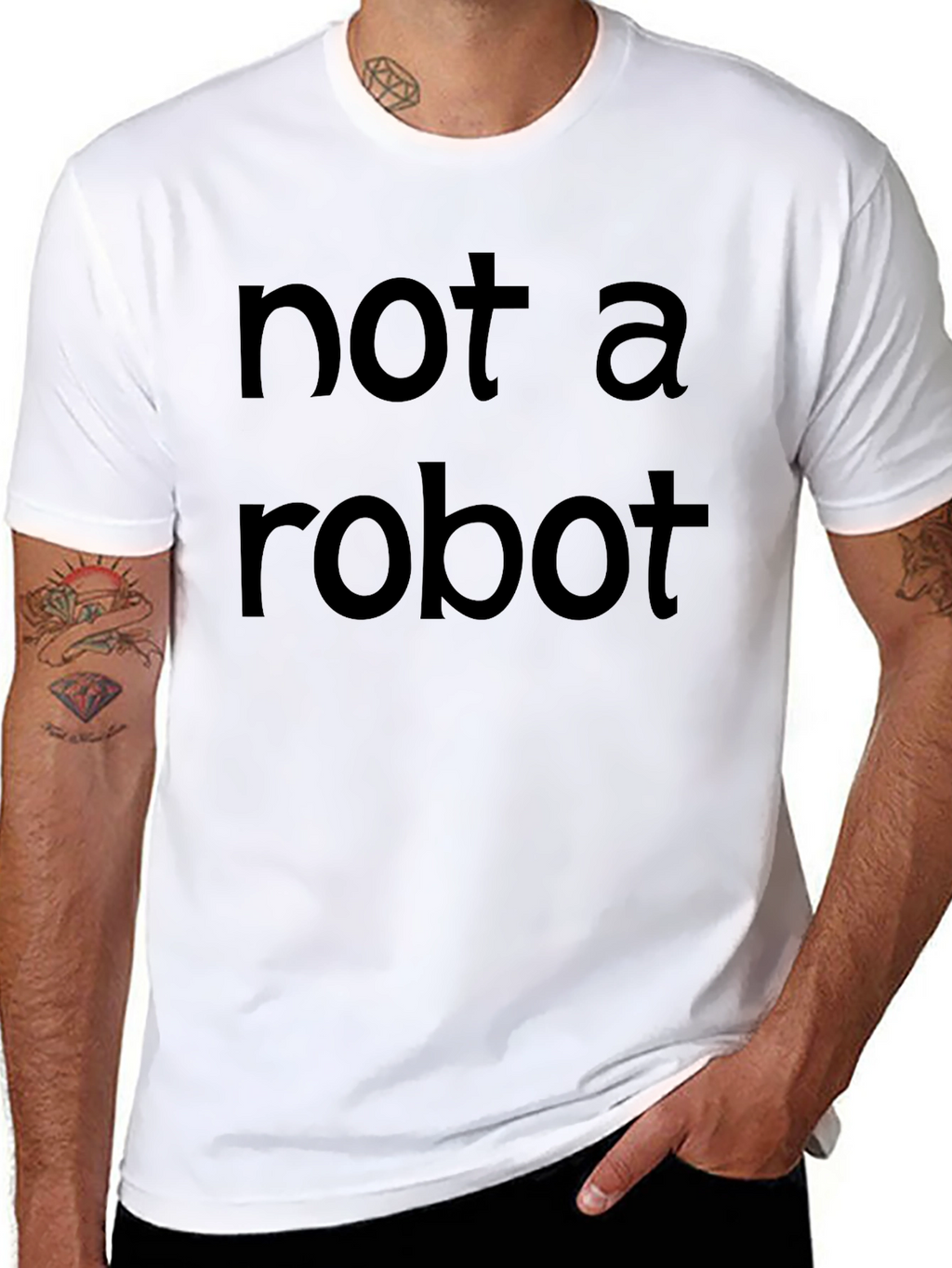 Not A Robot Black Crew Neck T-Shirt