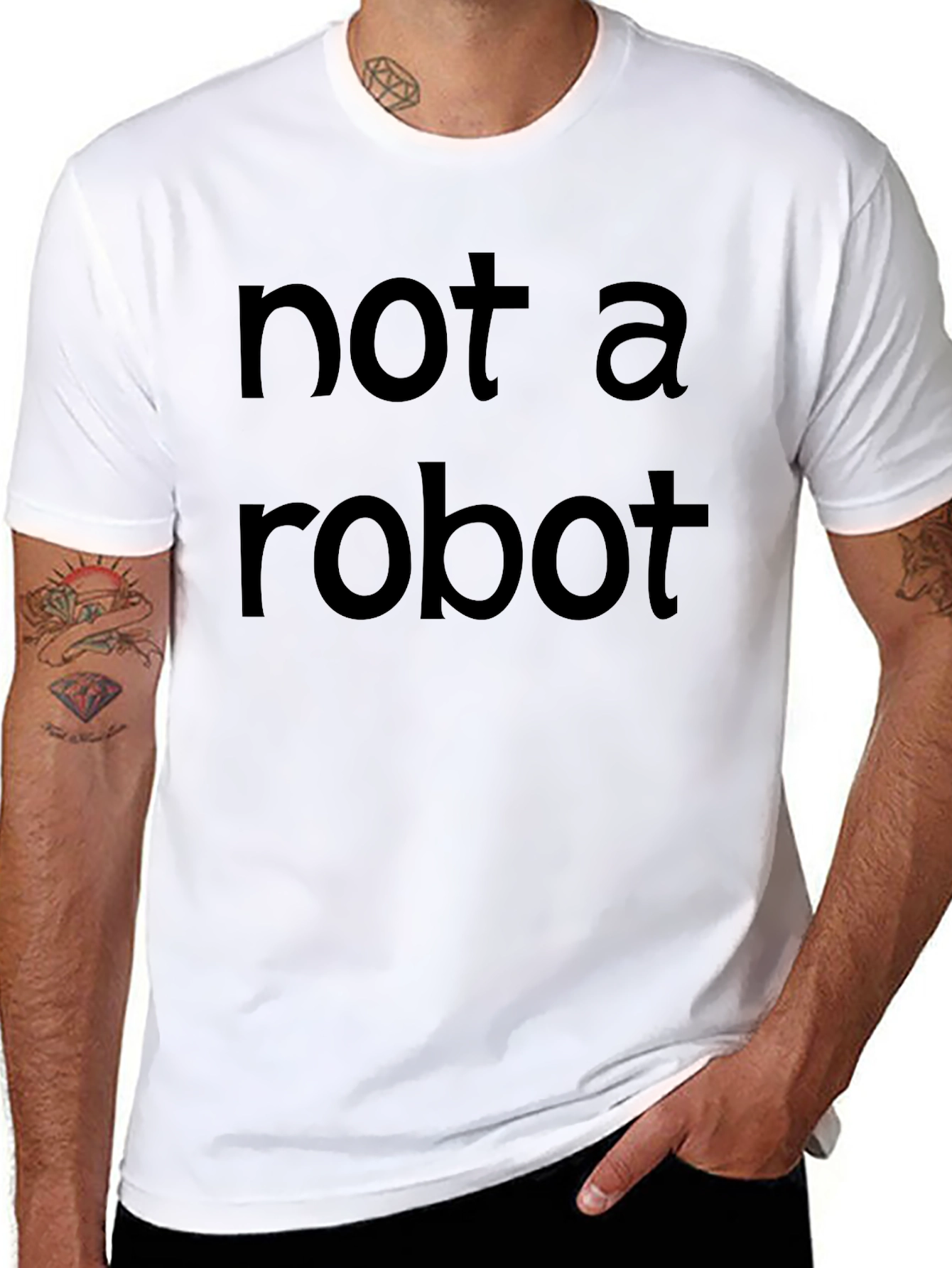 Not A Robot Black Crew Neck T-Shirt