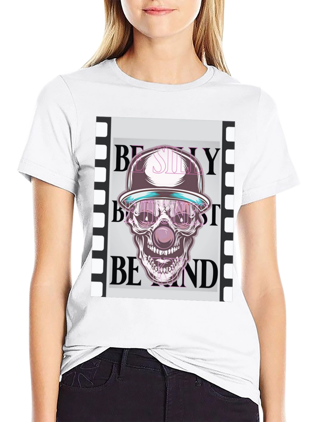 Skull Clown Graphic T-Shirt - Trendy Design