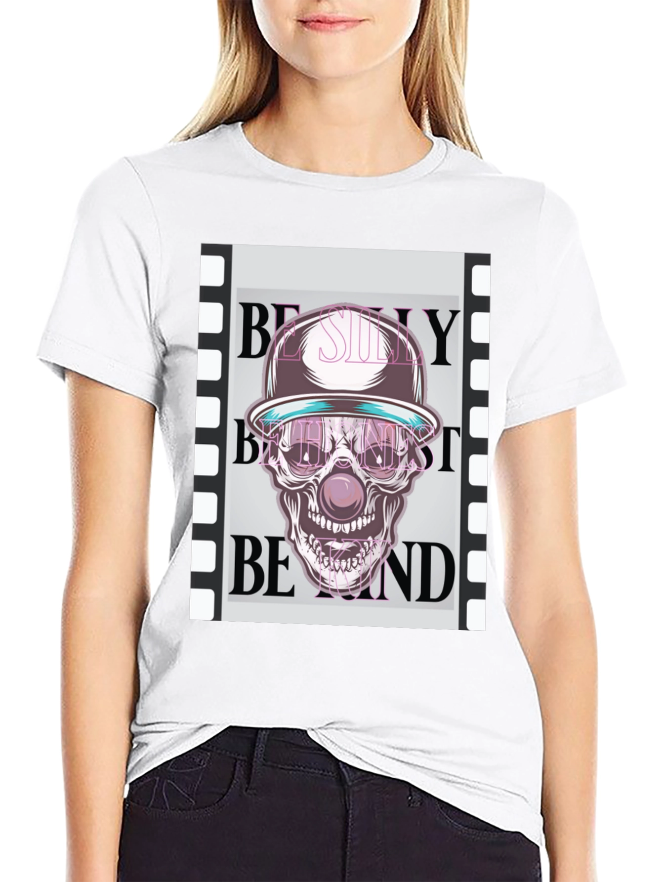Skull Clown Graphic T-Shirt - Trendy Design