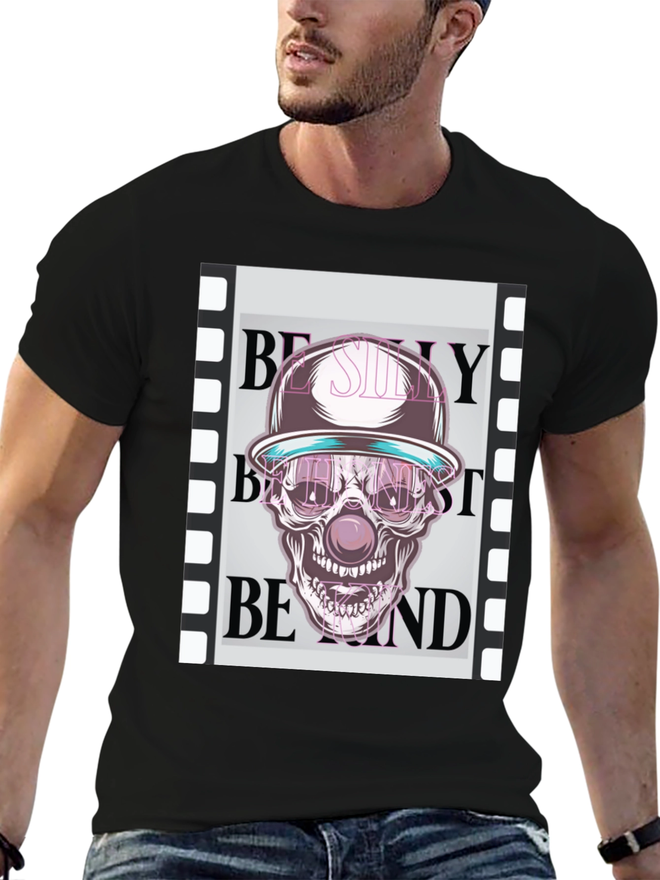 Skull Clown Graphic T-Shirt - Trendy Design