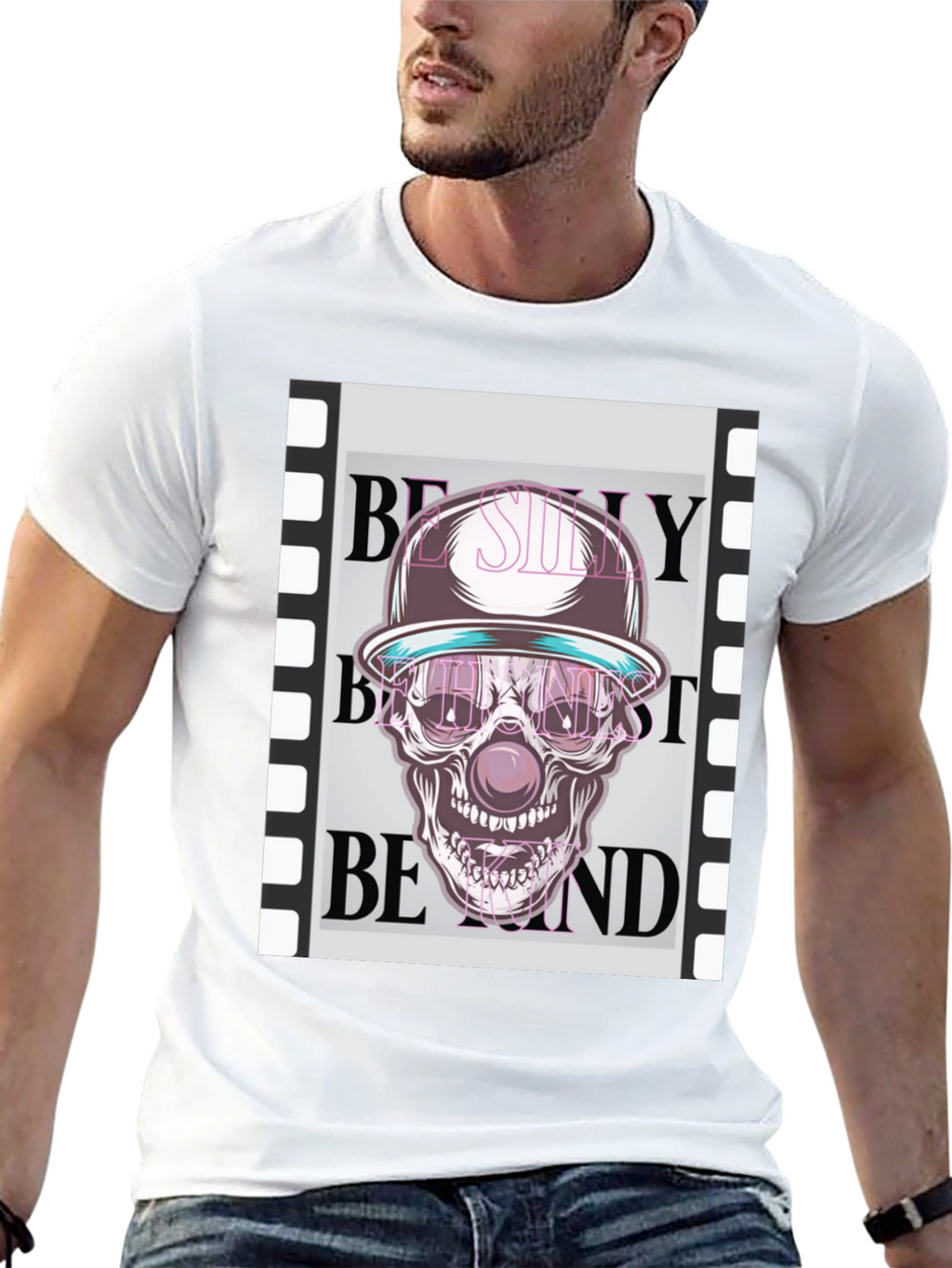 Skull Clown Graphic T-Shirt - Trendy Design