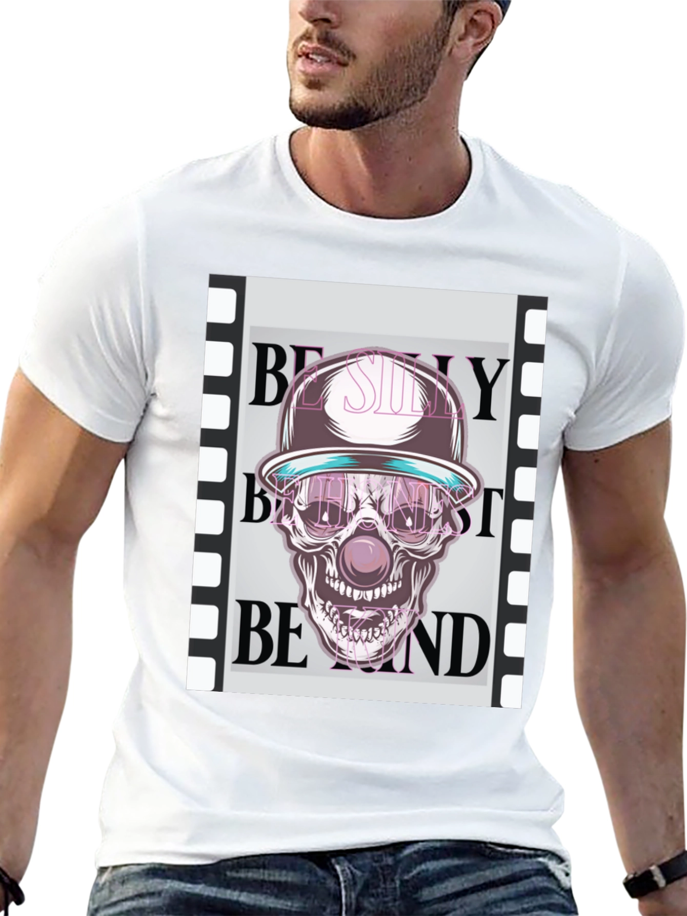 Skull Clown Graphic T-Shirt - Trendy Design