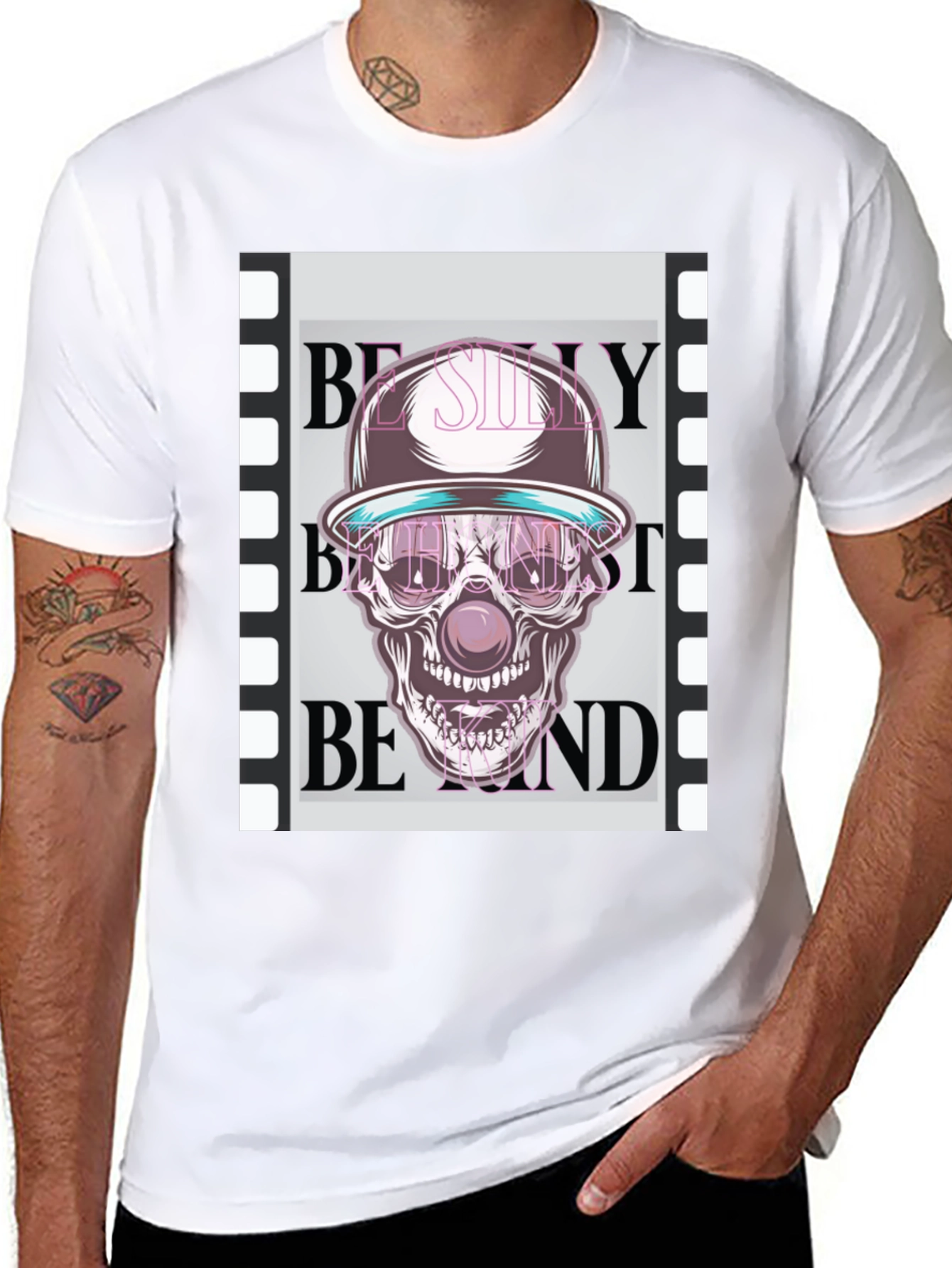 Skull Clown Graphic T-Shirt - Trendy Design