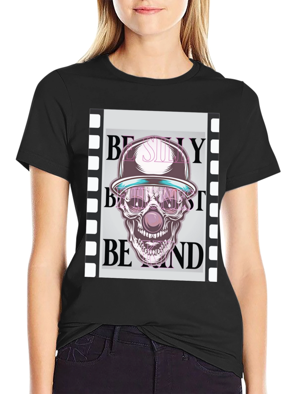 Skull Clown Graphic T-Shirt - Trendy Design