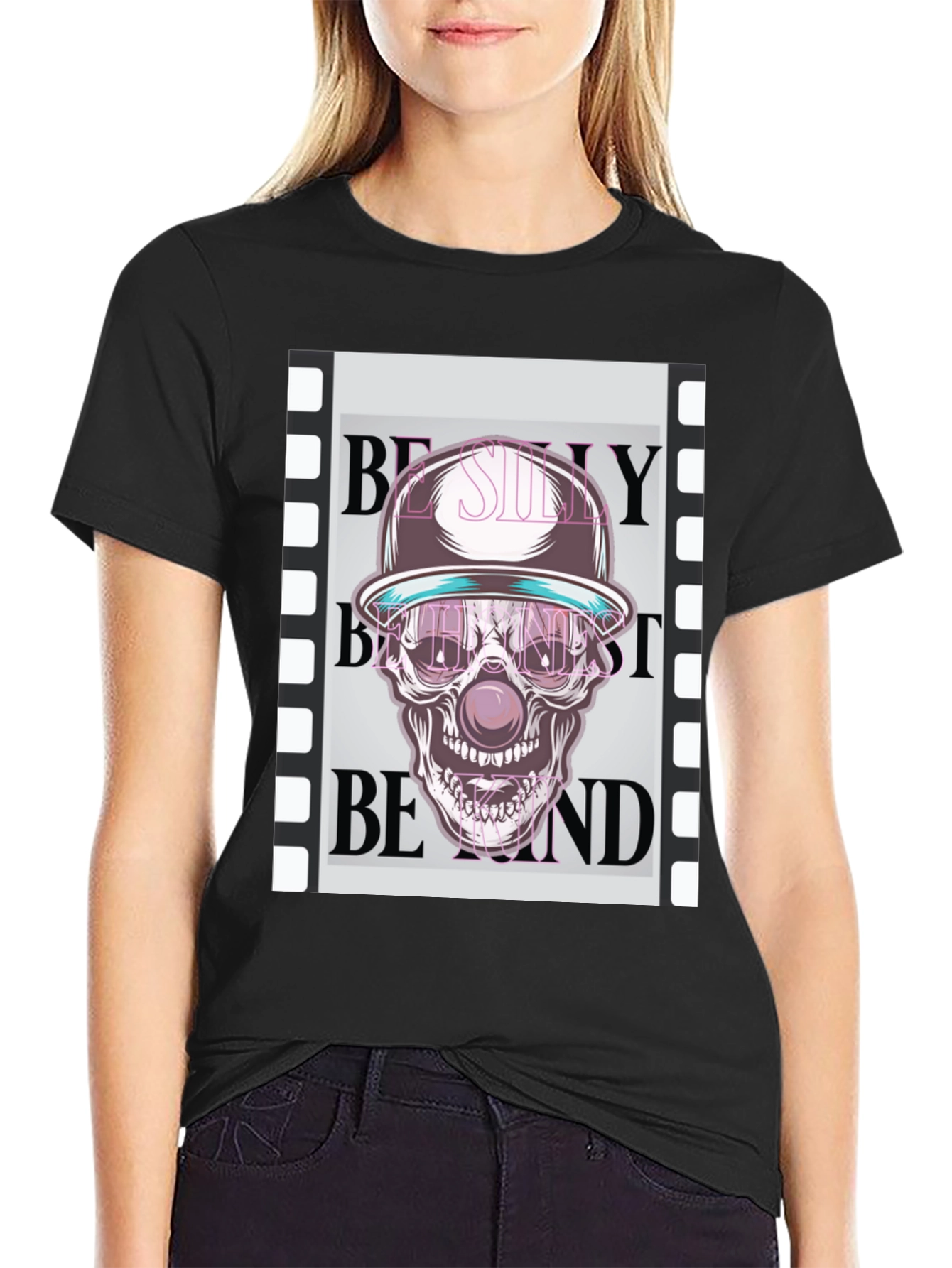 Skull Clown Graphic T-Shirt - Trendy Design