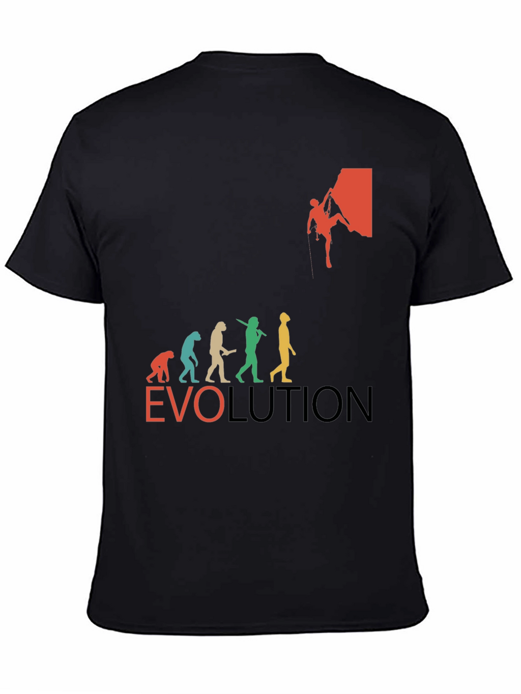 Evolution of Climbing T-Shirt - Black Crew Neck