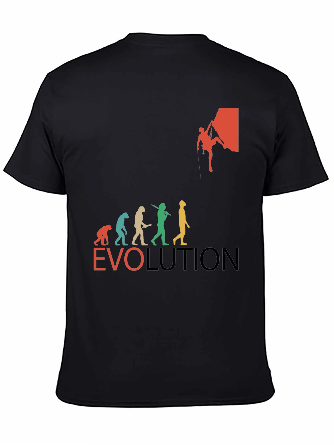Evolution of Climbing T-Shirt - Black Crew Neck