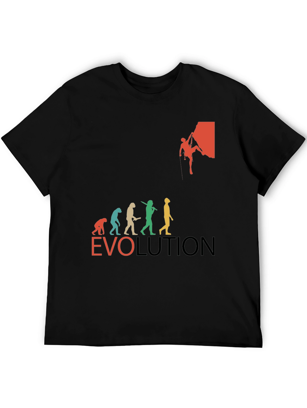 Evolution of Climbing T-Shirt - Black Crew Neck