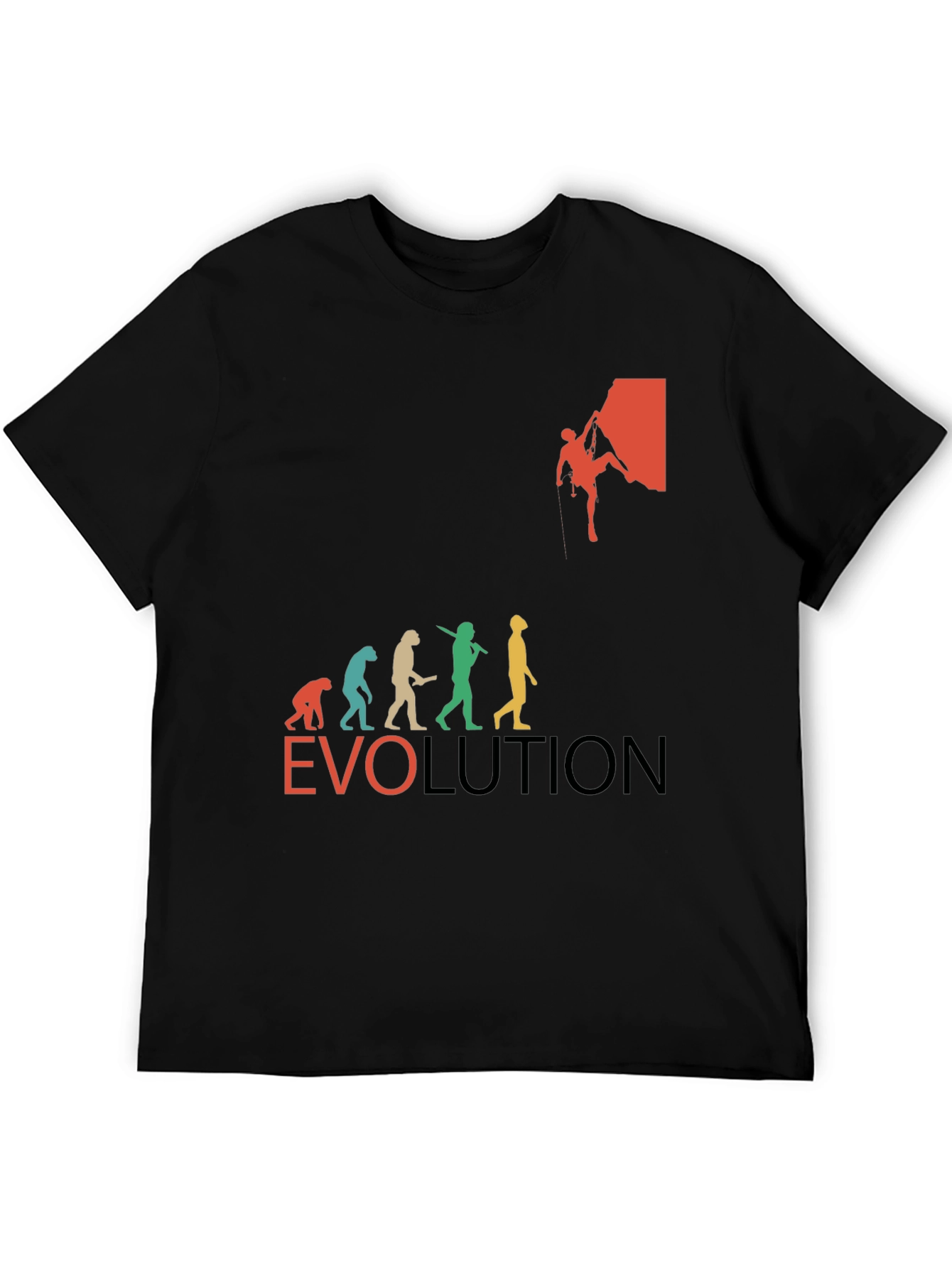 Evolution of Climbing T-Shirt - Black Crew Neck