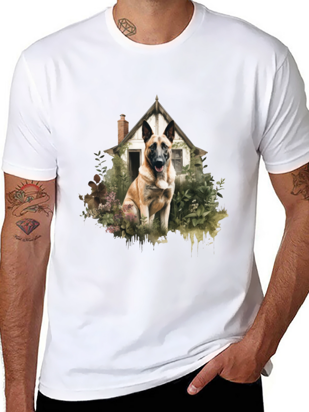 Dog & House Graphic Tee - Stylish Casual Wear