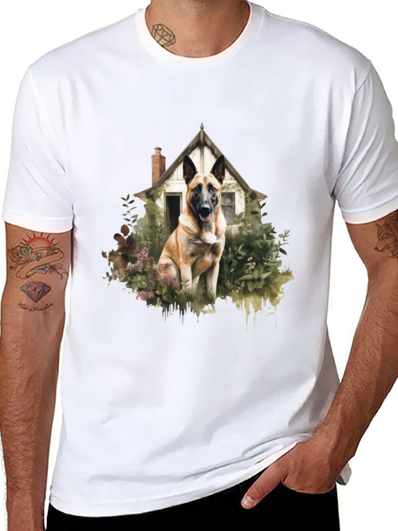 Dog & House Graphic Tee - Stylish Casual Wear