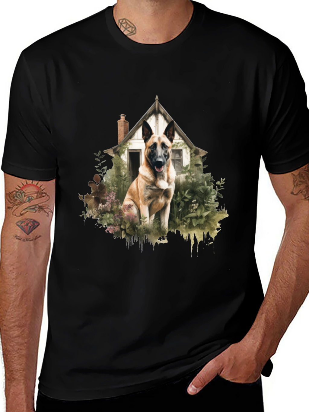 Dog & House Graphic Tee - Stylish Casual Wear